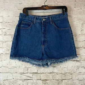 Vintage Guess Jeans Shorts Size 31 USA Cut Off Raw Hem 100% Cotton Spell Out VTG